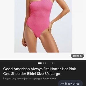 Good American Vibrant Pink One Shoulder Swimsuit